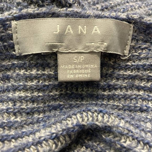 Jana Womens Knit Pullover Sweater Angora Blend Blue long Sleeve Crew neck S/P - Picture 7 of 8